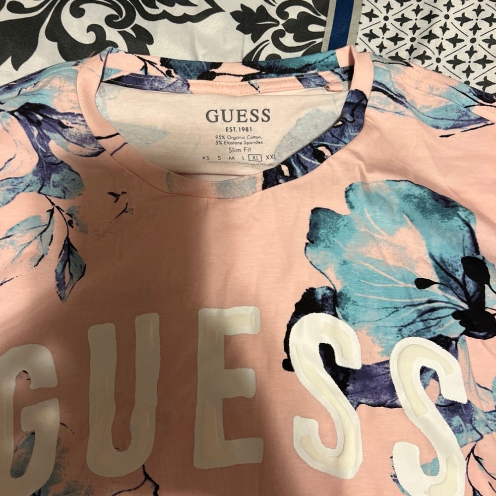 Pink guess shirt